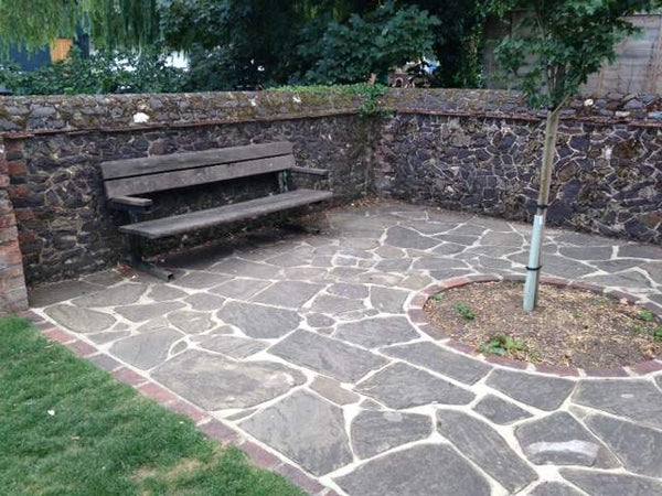 Reclaimed Crazy Yorkstone Paving P.O.E